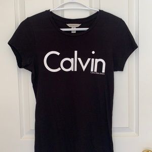 Women’s soft, black Calvin Klein tee
